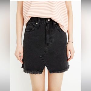 Madewell rigid denim a line mini skirt lunar cutout black/grey size 28